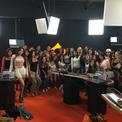 Group shot of Monique, myself, and all the sexy dealers at Pornhub Casino! :)